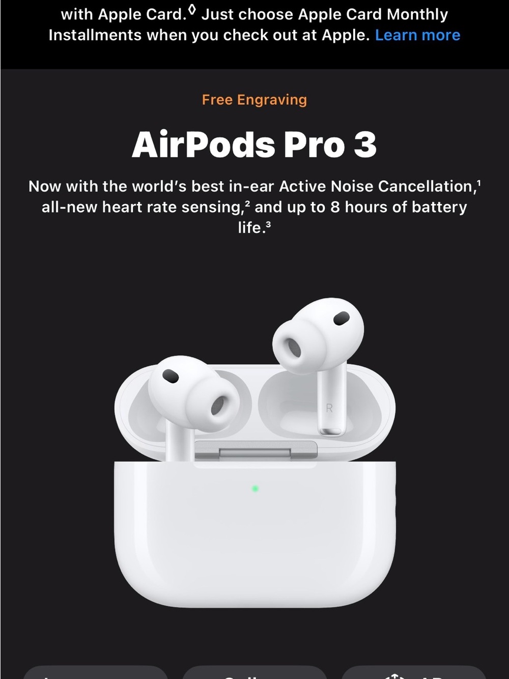 Apple AirPods Pro 3 Wireless Earbuds - White